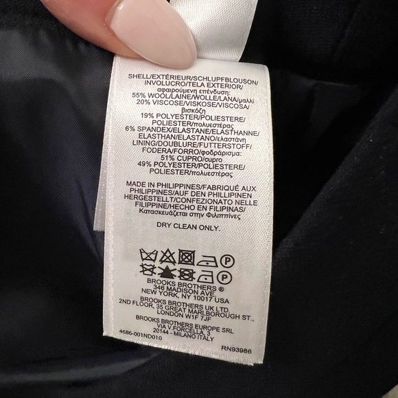 Brooks Brothers Red Fleece Wool Ruffled Skirt - Navy Blue - Size 8 - Picture 7 of 11